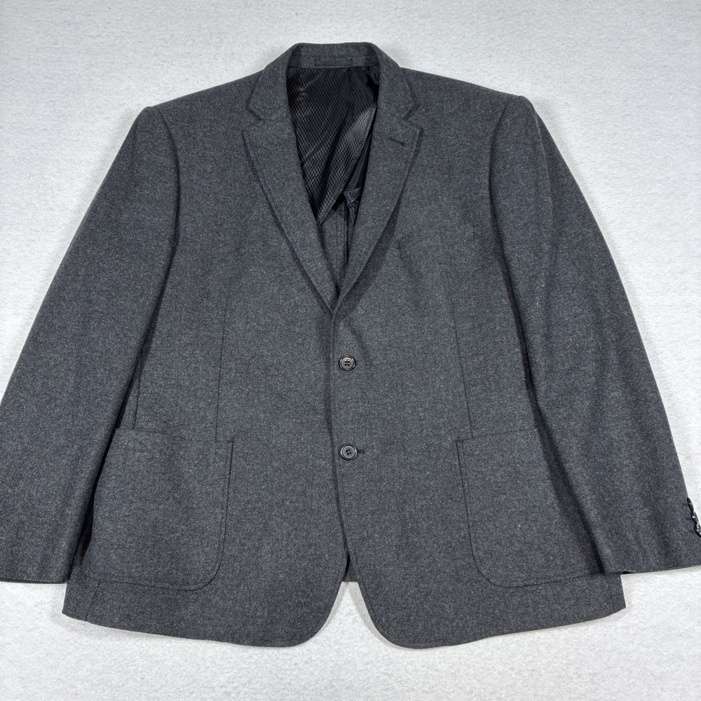 Combatant Gentlemen Charcoal Gray Tollegno 1900 Wool Blazer Mens 50R Slim